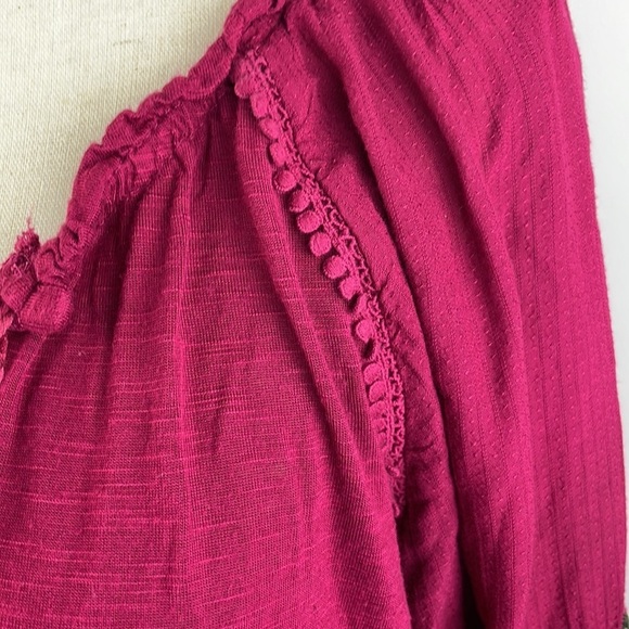 Vintage America Blues Blouse SZ M Floral Flare Sleeves Flowy and Comfortable - Picture 5 of 13